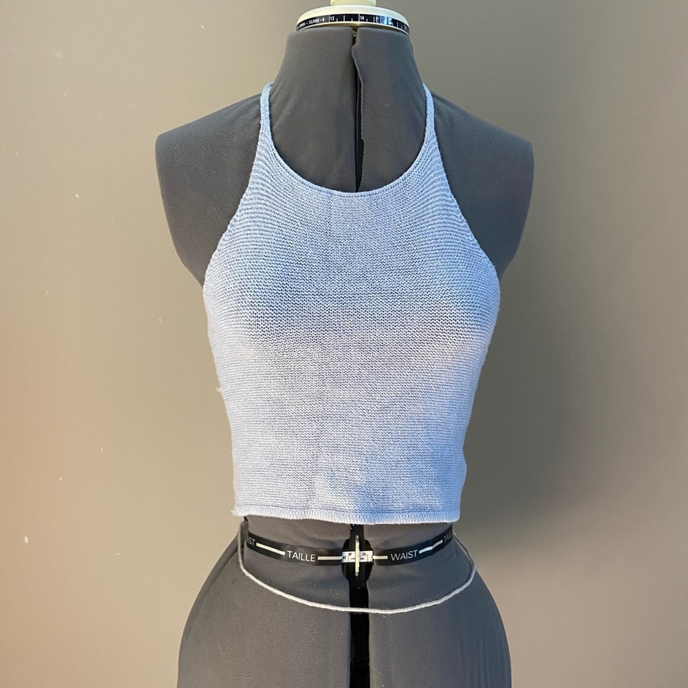 Brandy Melville blue knit halter top